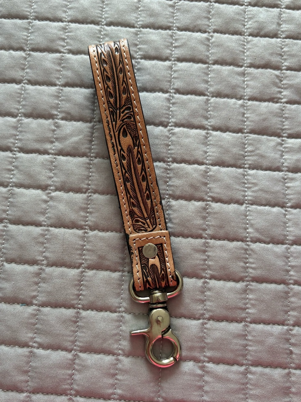 Genuine Leather Beaded Key Fob - Picture 2 of 5